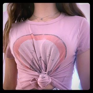 Shirt with print “adventure” pink